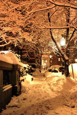 Stock image of a snowing winter at Boston, Massachusetts, USA\r\nの写真素材