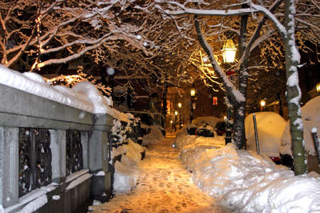 Stock image of a snowing winter at Boston, Massachusetts, USA\r\nの写真素材