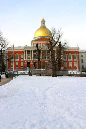 Stock image of a snowing winter at Boston, Massachusetts, USA\r\nの写真素材