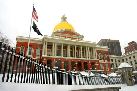 Stock image of a snowing winter at Boston, Massachusetts, USA\r\nの写真素材