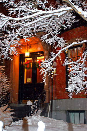 Stock image of a snowing winter at Boston, Massachusetts, USA\r\nの写真素材