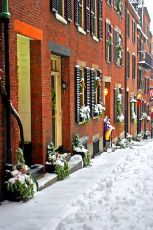 Stock image of a snowing winter at Boston, Massachusetts, USA\r\nの写真素材