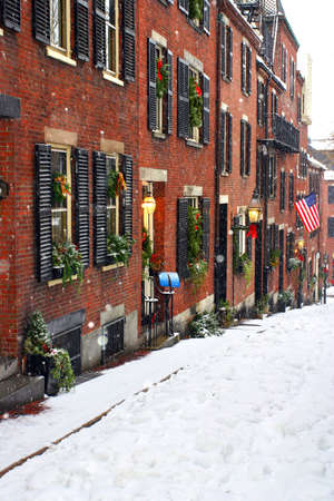 Stock image of a snowing winter at Boston, Massachusetts, USA\r\nの写真素材