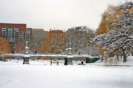 Stock image of a snowing winter at Boston, Massachusetts, USA\r\nの写真素材