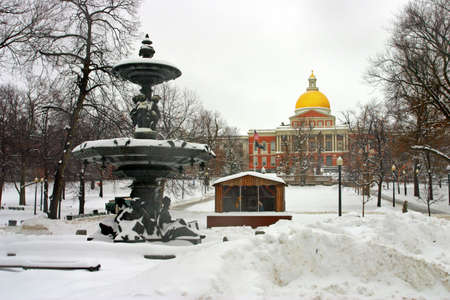Stock image of a snowing winter at Boston, Massachusetts, USA\r\nの写真素材