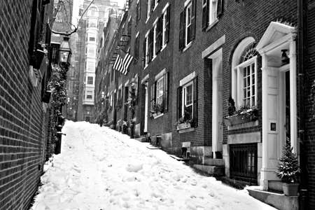 Stock image of a snowing winter at Boston, Massachusetts, USA\r\nの写真素材