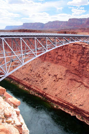 Navajo Bridge crosses the Colorado River's Marble Canyon near Lee's Ferry in the U.S. state of Arizona
の写真素材
