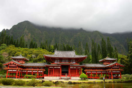 Byodo-In Temple, O'aho, Hawaiiの写真素材