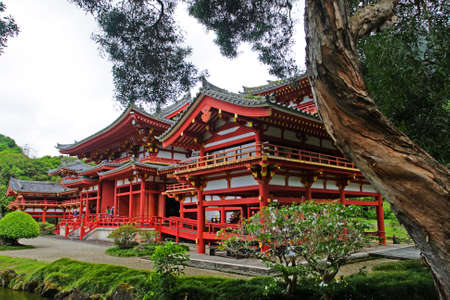 Byodo-In Temple, O'aho, Hawaiiの写真素材