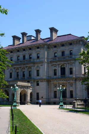 Breakers, built by Cornelius Vanderbilt of the Gilded Age, as seen on the Cliff Walk, Cliffside Mansions of Newport Rhode Island 
のeditorial素材