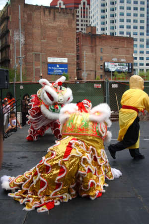 Lion dance in Chinatown, Boston during Chinese New Year celebration
のeditorial素材