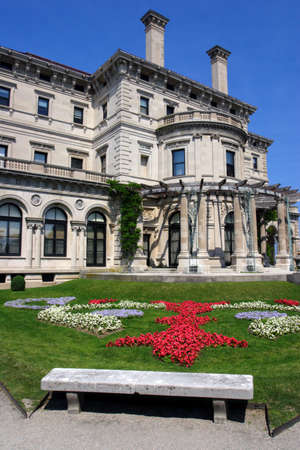 Breakers, built by Cornelius Vanderbilt of the Gilded Age, as seen on the Cliff Walk, Cliffside Mansions of Newport Rhode Island 
のeditorial素材
