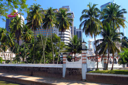 Historic mosque, Masjid Jamek at Kuala Lumpur, Malaysia 
