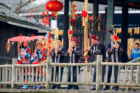 People in Yangshuo Guilin, China 
のeditorial素材