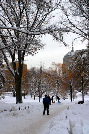 Stock image of a snowing winter at Boston, Massachusetts, USAのeditorial素材