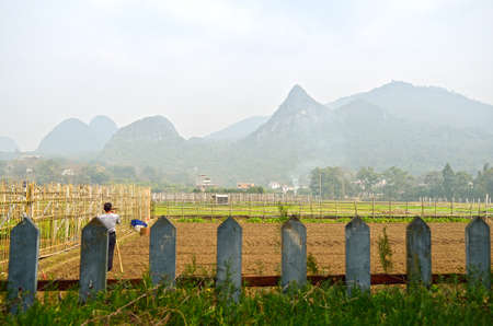 Landscape in Yangshuo Guilin, Chinaの写真素材