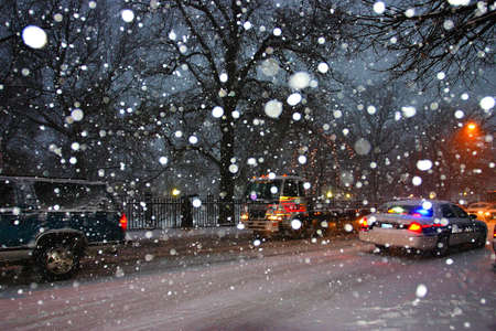 Stock image of a snowing winter at Boston, Massachusetts, USAのeditorial素材
