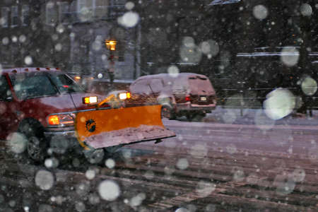 Image of a snowing winter at Boston, Massachusetts, USAのeditorial素材