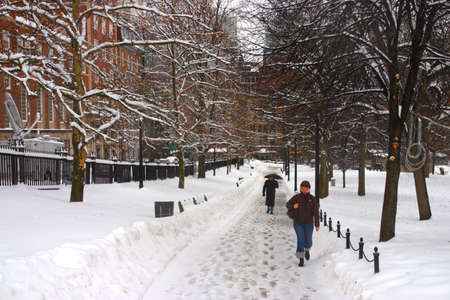 Stock image of a snowing winter at Boston, Massachusetts, USAのeditorial素材