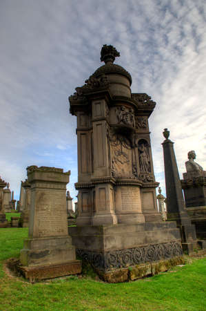 The Glasgow Necropolis, Victorian gothic cemetery, Scotland, UKの写真素材