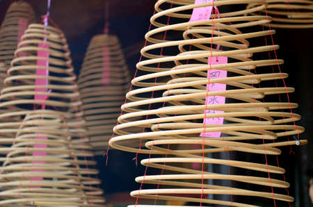 circular incenses in Chinese Templeの写真素材