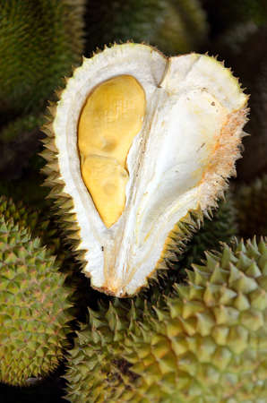 Group of durian in the market.