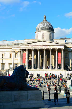 Trafalgar Square in London United Kingdomのeditorial素材