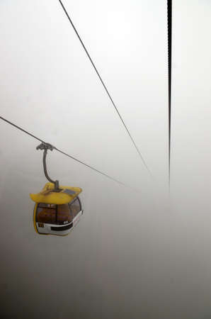Cable car ferrying passengers up and down the mountainのeditorial素材