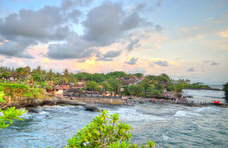 Tanah Lot Temple on Sea in Bali Island Indonesiaのeditorial素材