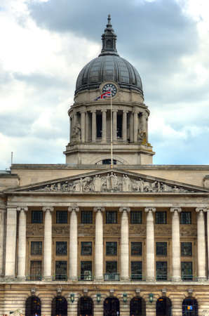 Nottingham market square with council houseのeditorial素材
