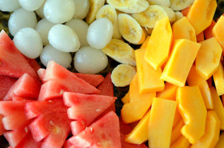 Composition of tropical fruitsの写真素材