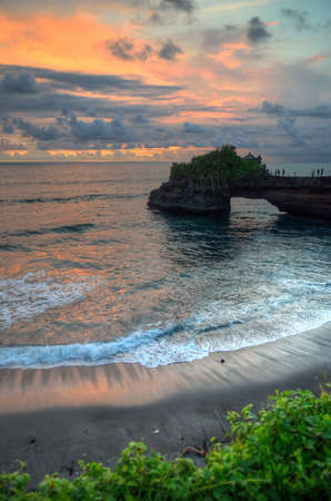 Tanah Lot Temple on Sea in Bali Island Indonesiaの写真素材