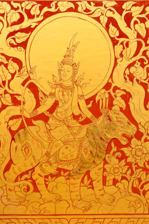 Angel is riding holy tiger.の写真素材