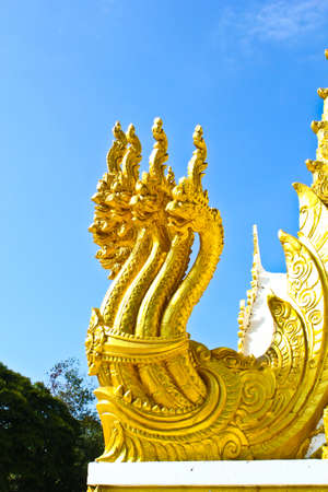 Gold King of nagas with five headsの写真素材