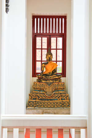 Golden Buddha in peaceful libraryのeditorial素材