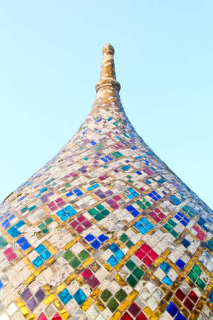 colorful dome of Thai templeの写真素材