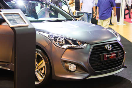 BANGKOK, THAILAND - April 2- Hyundai Veloster is shown in Bangkok international motor show 2013 on...