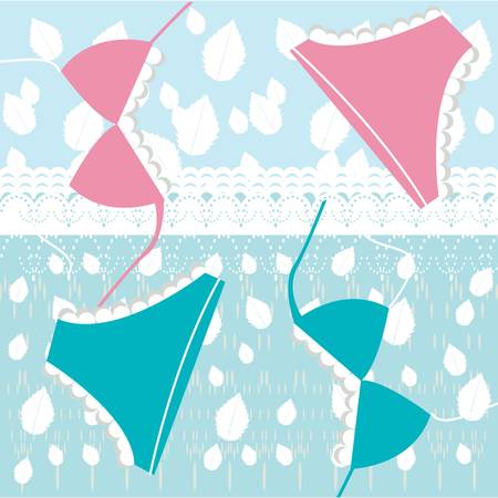 lingerie and lace patternのイラスト素材