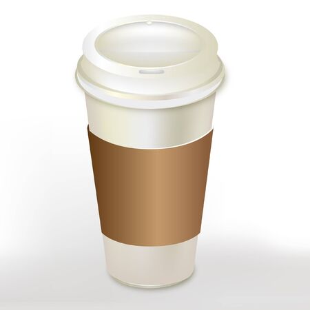 coffee tea blank mock up container with paperのイラスト素材