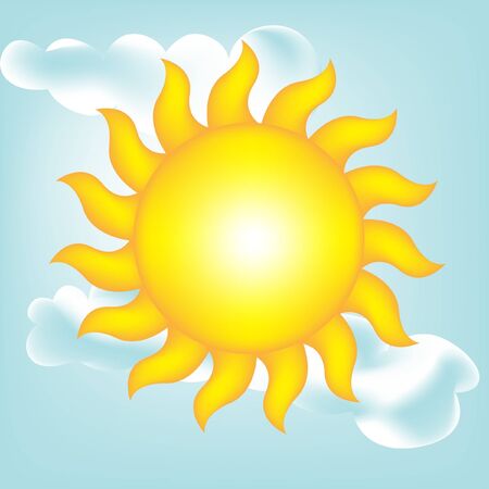 sun on clear skyのイラスト素材