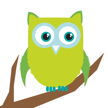 owl in branchのイラスト素材