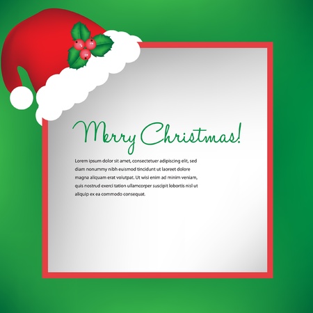 christmas card with santa hatのイラスト素材