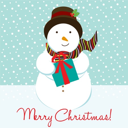 snowman christmas cardのイラスト素材