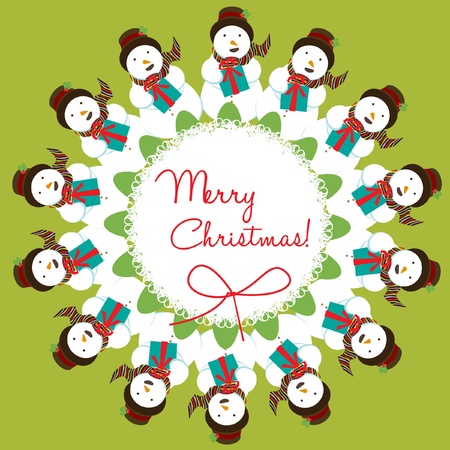 snowman mandala decorationのイラスト素材