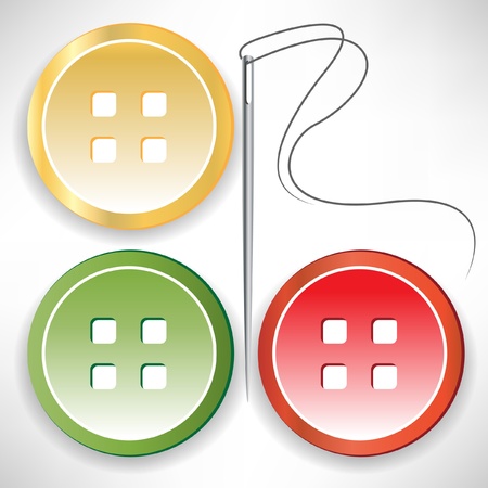 buttons and needleのイラスト素材