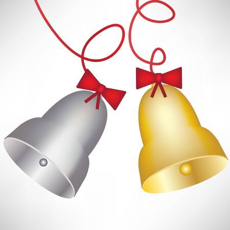 gold and silver christmas bellsのイラスト素材