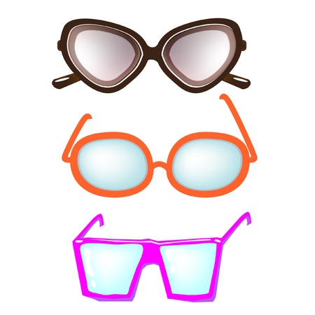 three types of glassesのイラスト素材