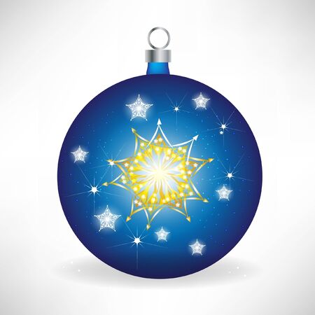 blue christmas globe with starのイラスト素材