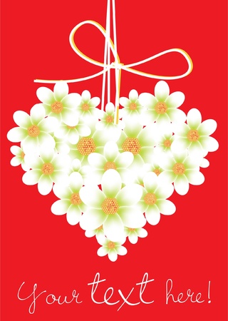 heart shaped flowers cardのイラスト素材