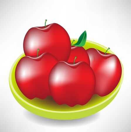 apples in bowlのイラスト素材